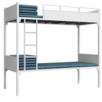 Lit superposé double en métal au design moderne, gain de place, grande capacité, pour étudiants
