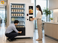 Distributeur automatique de nouilles instantanées en gobelet, 54 compartiments, refroidissement R290, option noire, 5+ fabricants