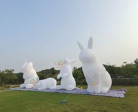 Décoration de Pâques personnalisée, lapin gonflable blanc en PVC, certifié CE/TUV, impression numérique, couleur et taille personnalisables