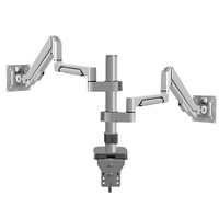Swelix H11G Gris Support pour double moniteur 17 36 pouces Bras de moniteur d'ordinateur à ressort à gaz articulé pour bureau Maximum 90 degrés