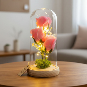 <span class=keywords><strong>Prix</strong></span> d'usine en gros – Roses éternelles élégantes et préservées sous cloche en verre pour la fête des Pères – Longue durée (3-5 ans) - Product Image 3