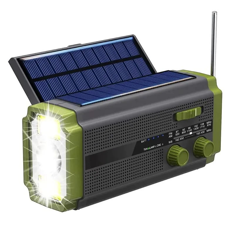 Manufacturer SOS Solar Crank Dynamo Portable Radio with Weather /AM/FM/NOAA 5000mAh Phone Charger Power Bank Reading Lamp