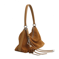 Sac à main en cuir véritable pour femme, sac hobo souple convertible avec deux sangles, design original d'usine