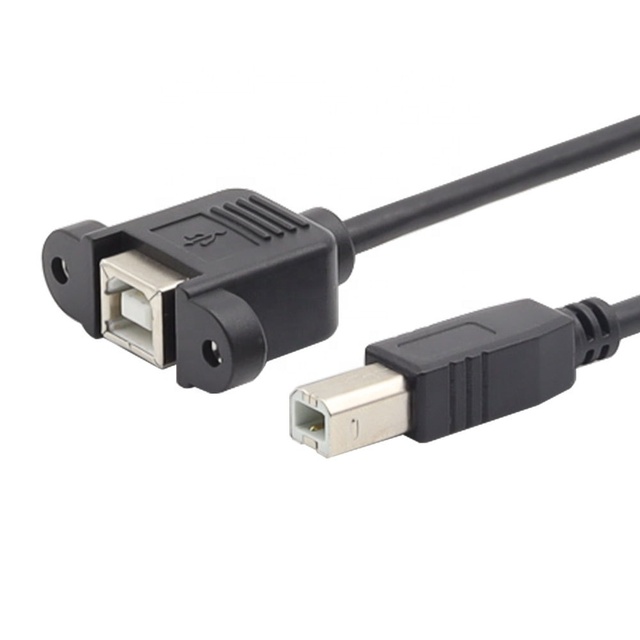 Usb 2.0 a Male to B Female Usb Am-bm Printer Extension Cable Panel Mount Screw with Ear B Cable 1M