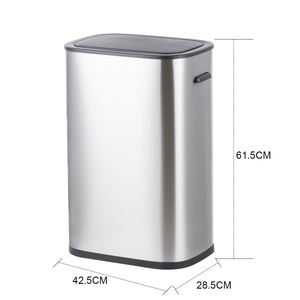 Mode moderne <span class=keywords><strong>cuisine</strong></span> bureau <span class=keywords><strong>50</strong></span> litres carré en acier inoxydable capteur à main sans contact <span class=keywords><strong>poubelle</strong></span> <span class=keywords><strong>poubelle</strong></span> - Product Image 4