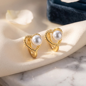 Pendientes Románticos de Perlas Naturales de Agua Dulce en Forma de Corazón, Plata de Ley S925, Joyería para Mujeres y Niñas, Regalo de San Valentín - Product Image 5