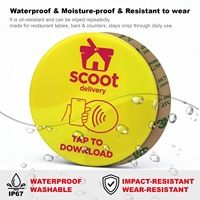 Etiqueta NFC RFID de PVC+Epoxi, Mini Etiqueta con Código QR, Logotipo Personalizado, Adhesivos Impermeables para Mesa, para Pagos en Hoteles y Reseñas de Google