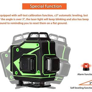 Nivel Láser Verde de 16 Líneas, Nivel Láser Rotatorio para Exteriores de Alta Precisión, Mini Proyector con Trípode y Estuche - Product Image 4