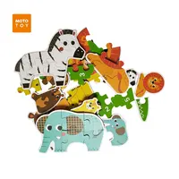 4スタイル動物パズル教育おもちゃ0-3歳赤ちゃん漫画クリエイティブ幼児パズルマッチングゲーム認知カード
