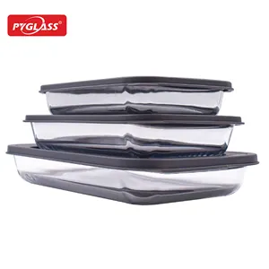 Rectangle Baking Dish With 2 Ear Large Glass Baking Tray Multi-function Bakeware