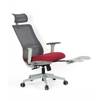 Chaise de bureau ergonomique pivotante pour cadre dirigeant, rembourrée, avec support lombaire en maille et repose-pieds