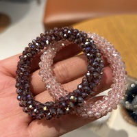 Coletero de Pelo Elegante y Sencillo, con Cristales, Brillante, Elástico, para Niñas y Mujeres, Gran Venta