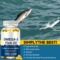 Capsules d'huile de poisson oméga-3 OEM, 60 unités, EPA DHA, complément alimentaire en gélules molles