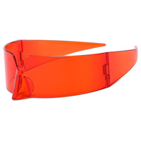 Lunettes de soleil sportives futuristes surdimensionnées sans monture Y2K 2026 pour rockers, festivalistes et artistes – Masque cyberpunk monobloc U400