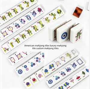 Tuiles en acrylique à 4 couches, 160 cartes, tuiles de Mahjong américaines effet écaille de tortue pour jeu de dominos gravé, idée cadeau de luxe et de Noël - Product Image 3