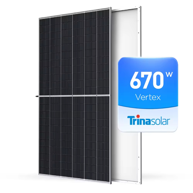 Trina Solar Panels Vertex S Mono 400 500 600 670 W Wp Watt All Black Half Cell Monocrystalline Bifacial Solar Panel
