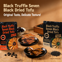 Vente en gros de snacks au tofu séché à la truffe noire 380g, étiquette privée OEM disponible, végétalien, riche en protéines, sept haricots noirs, aliment santé