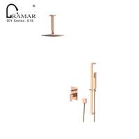 Robinet de douche mural noir pour salle de bain et douche pluie, avec cartouche céramique et barre coulissante à poignée unique, pour usage hôtelier - Chine