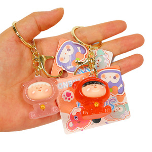 Lindo llavero de cachorro de dibujos animados en 3D, accesorio portátil de plástico para estudiantes, color aleatorio - Product Image 4