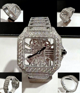 Customized Square <b>Case</b> Glass Dial VVS Moissanite Mechanical <b>Watch</b> for Men's Pass Diamond Tester Iced Out Luxury Fine Jewelry - Product Image 1