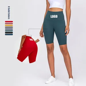 2024 été plus récent 13cm Super taille haute conception hanche nue Yoga cinq points pantalon élastique mince course Biker Shorts