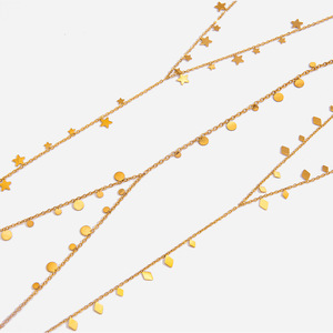 Stainless Steel Necklace With Star Charms Geometric Design For Women Party Jewelry - Product Image 1