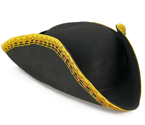 Chapeau tricorne colonial de luxe MH-1206 Halloween Chapeau de capitaine pirate Napoléon pour l'extérieur <span class=keywords><strong>Guerre</strong></span> <span class=keywords><strong>révolutionnaire</strong></span> Tenues de style colonial - Product Image 3