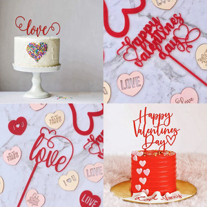 ท็อปเปอร์เค้กอะคริลิค รูปหัวใจ ตกแต่งเค้กวันวาเลนไทน์ ด้วยน้ำผึ้งและความหวาน - Product Image 5