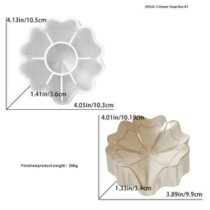 Erken yükseltici DIY reçine kalıp dört yapraklı yonca çok boyutlu çiçek sabun saklama kutusu silikon kalıp sabunluk tepsi kalıp - Product Image 6