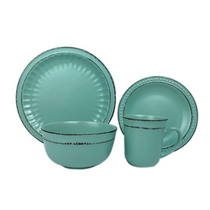 Service de <span class=keywords><strong>vaisselle</strong></span> de luxe en céramique, ensemble de 16 pièces de couleur <span class=keywords><strong>ancienne</strong></span> mode avec gaufrage - Product Image 2