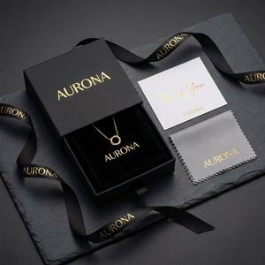 Coffret Cadeau de Luxe VIP pour Bijoux, Boîte Rigide Noire Personnalisée, Sac en Velours, Ruban de Marque, Carte d'Insertion, Kit d'Emballage - Product Image 1