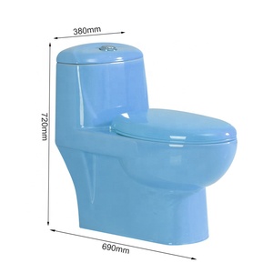 Inodoro de Cerámica de Color Negro, Naranja, Rosa, Amarillo, Azul <span class=keywords><strong>Cielo</strong></span>, Gris y Marrón con Tapa de Inodoro de Cierre Lento - Product Image 5