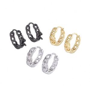 925 Sterling Silver Minimalist Vintage <b>Chain</b> Women's Buckle <b>Earrings</b> <b>Earrings</b> - Product Image 1