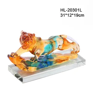 Jadevertu Thiết Kế Ban Đầu Artglass Tiger Liuli Pha Lê Trang Trí Cho Trang Trí Nội Thất Ông Chủ Kinh Doanh Giải Thưởng Lưu Niệm Tùy Chỉnh Giải Thưởng