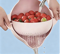 Zeef voor de keuken, zeefjes en vergieten, pastazeef, fruitreiniger, groentewasbak, esthetische keukenaccessoires - Blauw