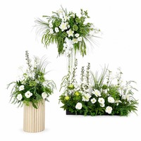 Ensembles d'arrangements de fleurs artificielles en soie, toile de fond murale de mariage avec support au sol et centre de table, décoration pour fêtes et hôtels, 6 couleurs