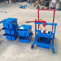 Petite machine portable de fabrication de blocs de béton, 2-45, mobile, manuelle, pour la production de briques creuses en ciment