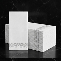 Serviettes jetables en Airlaid effet lin blanc avec logo personnalisé pour la restauration, les hôtels, les mariages, les traiteurs, OEM
