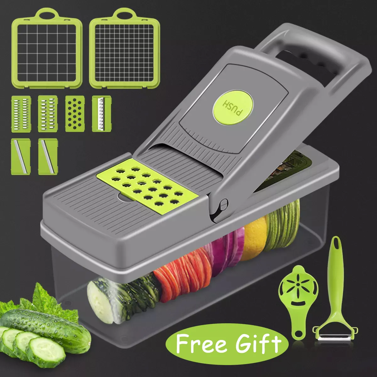 GC Multi-function fruit & vegetable tools kitchen vegetable cutter chopper slicer potato grater salad vegetable cutter