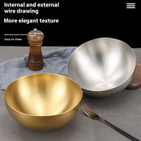 Grand saladier en acier inoxydable monocouche, style coréen, jetable pour les fêtes, multi-cuisson, soupe instantanée aux escargots, riz, barbecue coréen
