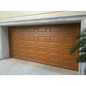 Porte de garage en acier isolé sur mesure à prix avantageux, 16x7, finition bois, design coulissant à clapet pour résidences et villas - Product Image 4