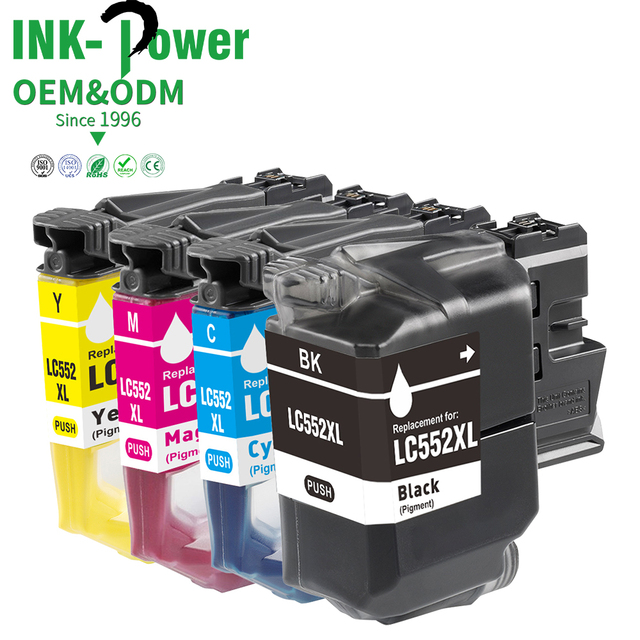INK-POWER LC552 LC552XL Pigment Ink Compatible Inkjet Ink Cartridge for Brother MFC J7310CDW DCP J7205CDW Printer
