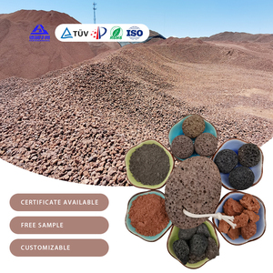 Grandes Roches de Lave, <span class=keywords><strong>Pierre</strong></span> <span class=keywords><strong>Volcanique</strong></span> 100% Naturelle, Basalte Rouge et Noir, Durable, Écologique pour la Décoration Extérieure d'Hôtels - Product Image 6