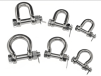 Manille de levage en acier inoxydable avec écrou de sécurité 304/316, quincaillerie de gréement pour la construction maritime et les grues offshore