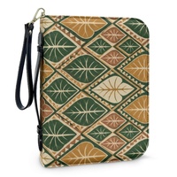 Housse de protection pour Bible, directement de l'usine, avec imprimé botanique tropical et diamants Taro, fermeture éclair, idéale pour les voyages quotidiens, l'église, le shopping et les loisirs.