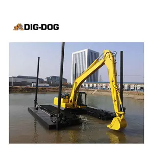 20T swamp buggy excavator undercarriage amphibious excavator operating in water pontoon excavator