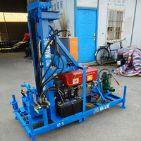 Machine de forage de puits d'eau hydraulique diesel de 150 m de profondeur, avec pneus et trépans inclus