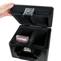 Boîte de rangement étanche en alliage d'aluminium avec fenêtre de visualisation et serrure TSA pour cartes gradées TCG et cartes sportives, et support de cartes