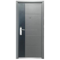 Porte d'entrée moderne en acier inoxydable avec système coulissant principal Portes extérieures en bois à double pivot pour maisons avec serrure intelligente