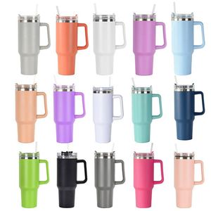 Termo para Auto de Gran Capacidad (40oz) con Asa y Pajita, Diseño Portátil de Acero Inoxidable 304 - Product Image 1